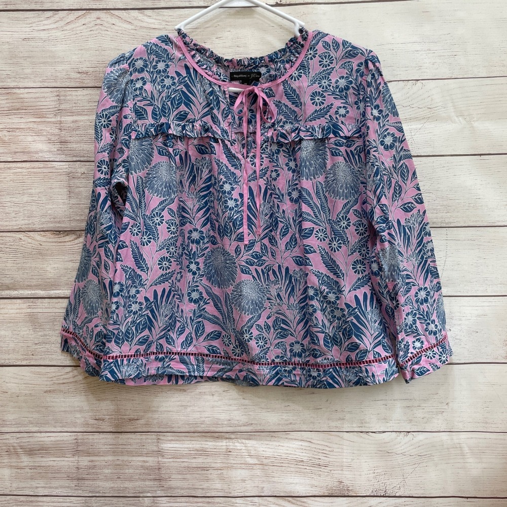 ABIGAIL BORG FOR J CREW SILK BLEND FLORAL‎ TOP